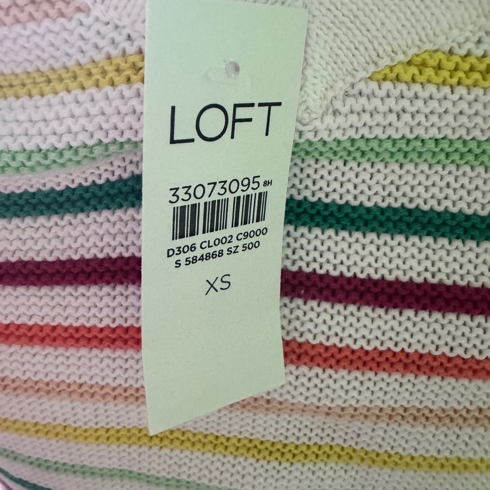 LOFT Green and Yellow Fitted Sleeveless Tank Top - Picture 8 of 9